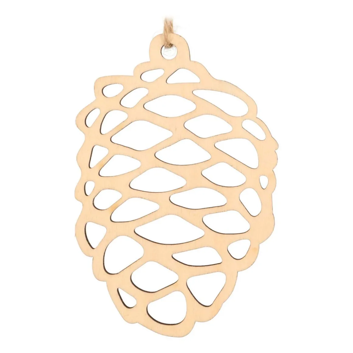 Wooden Cone Ornament | Natural | 15 Cm
