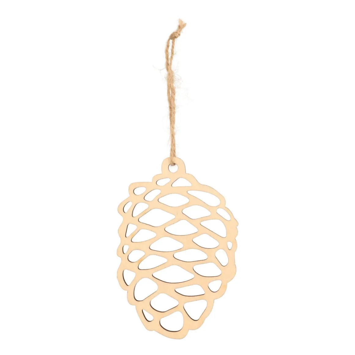 Wooden Cone Ornament | Natural | 15 Cm