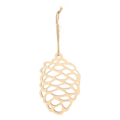 Wooden Cone Ornament | Natural | 15 Cm