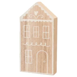 Wooden House With Iridescent Snow Effect