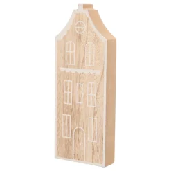 Wooden House With Iridescent Glitter