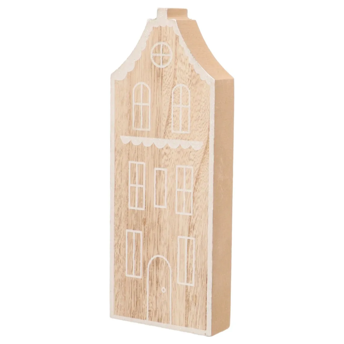 Wooden House With Iridescent Glitter