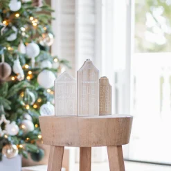 Wooden House With Iridescent Glitter
