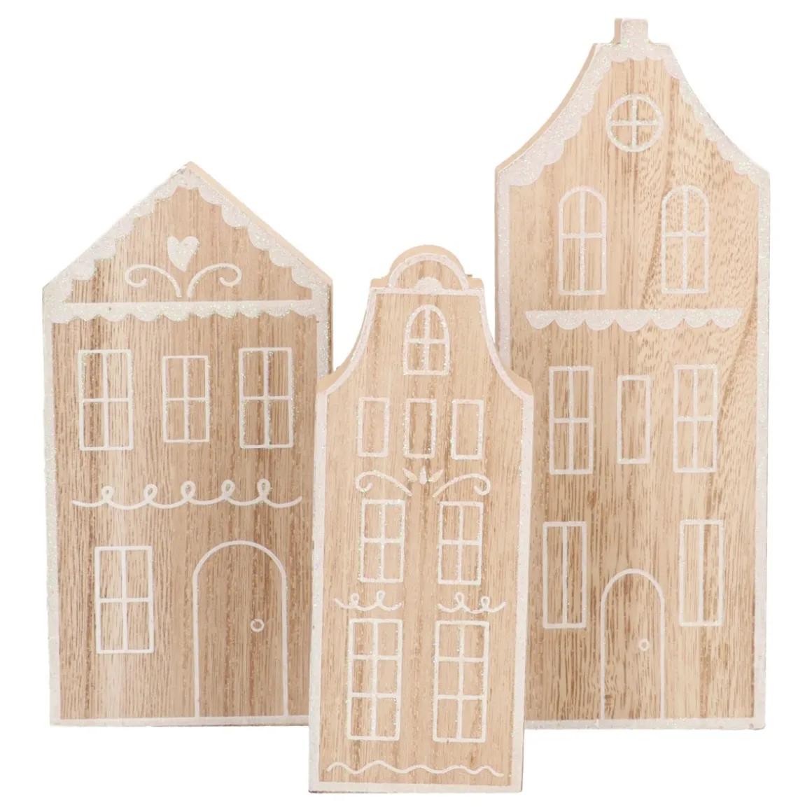 Wooden House With Iridescent Glitter