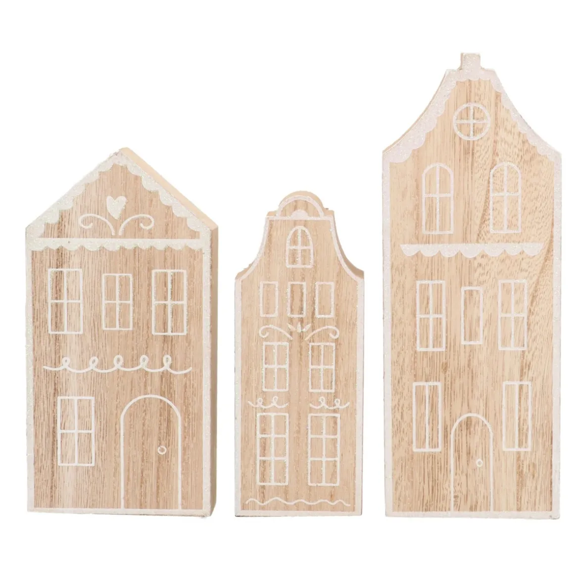 Wooden House With Iridescent Glitter