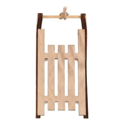 Wooden Sleigh Ornament | Natural | 10 Cm