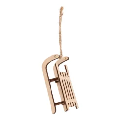 Wooden Sleigh Ornament | Natural | 10 Cm