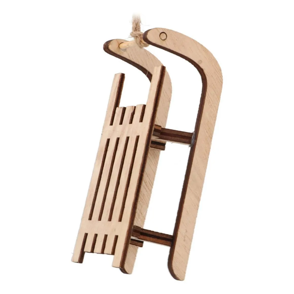 Wooden Sleigh Ornament | Natural | 10 Cm