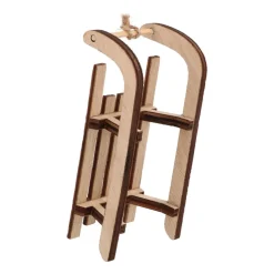 Wooden Sleigh Ornament | Natural | 10 Cm