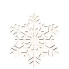 Wooden Snowflake Ornament | Filigree Design | White | 12 Cm