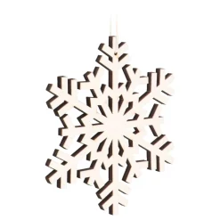 Wooden Snowflake Ornament | Filigree Design | White | 12 Cm