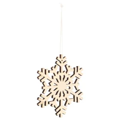 Wooden Snowflake Ornament | Filigree Design | White | 12 Cm