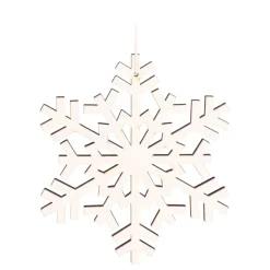 Wooden Snowflake Ornament | Filigree Design | White | 12 Cm