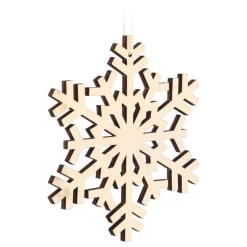 Wooden Snowflake Ornament | Filigree Design | White | 12 Cm