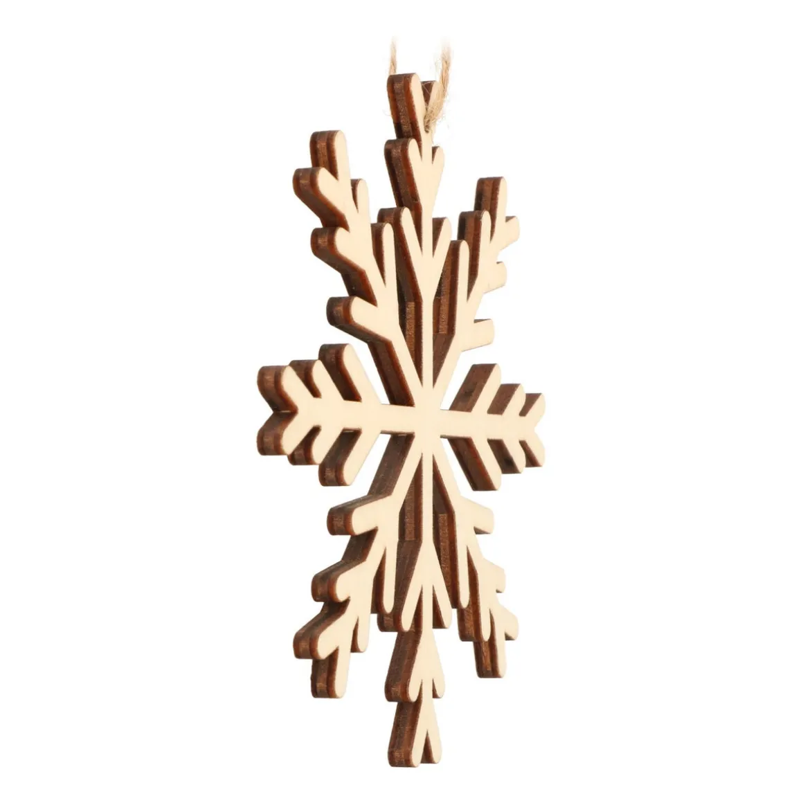 Wooden Snowflake Ornament | Natural | 12 Cm