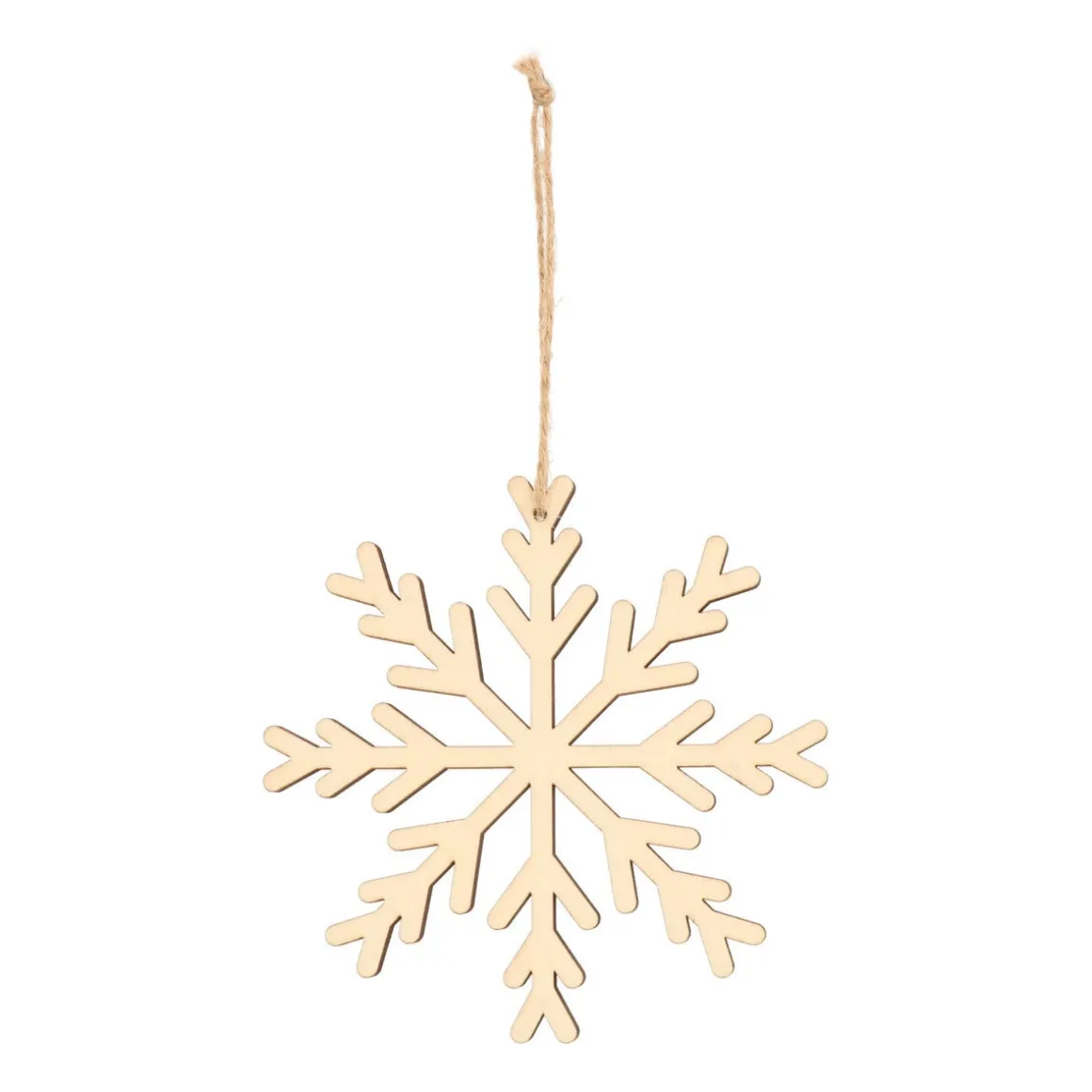 Wooden Snowflake Ornament | Natural | 12 Cm