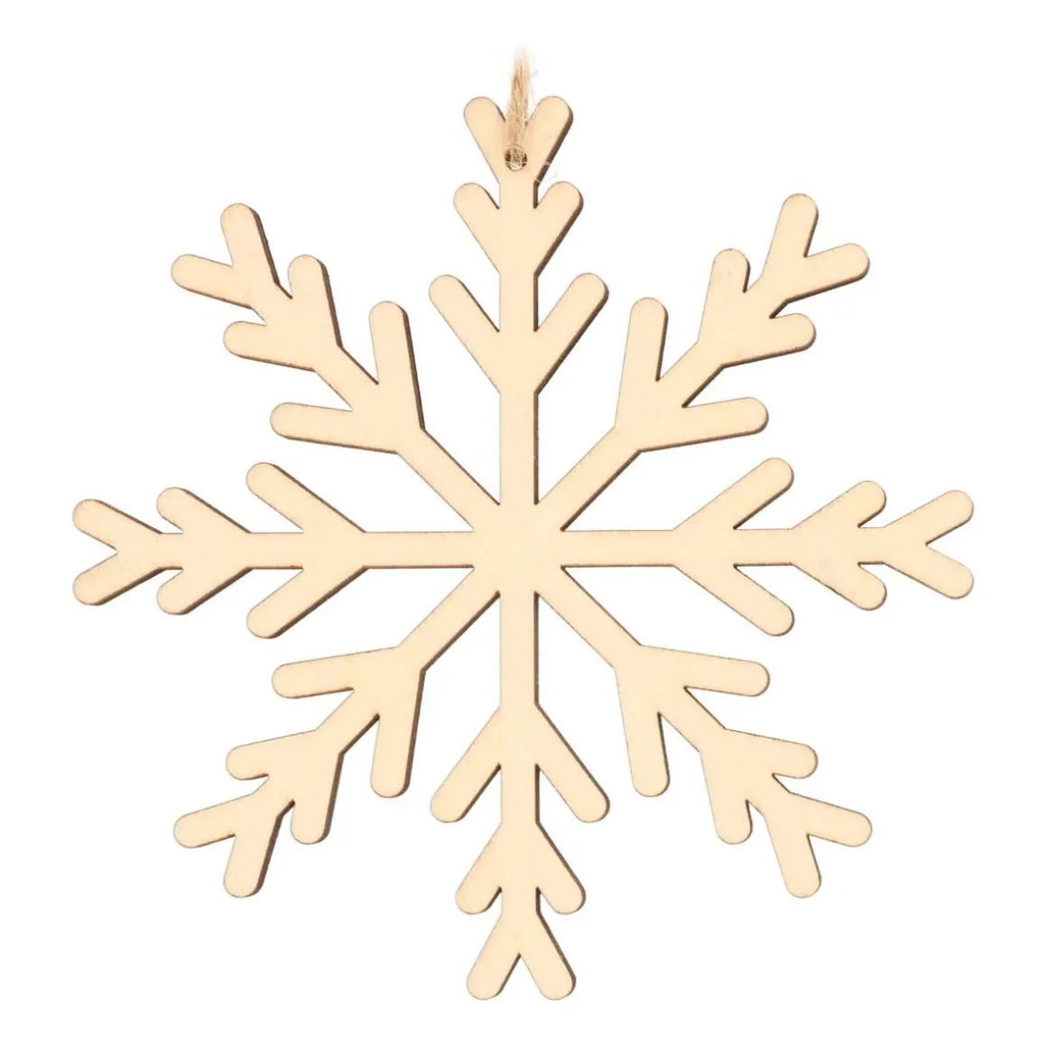 Wooden Snowflake Ornament | Natural | 12 Cm