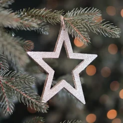 Wooden Star Ornament | Champagne | 15 Cm