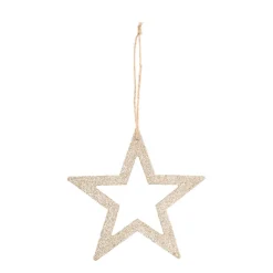 Wooden Star Ornament | Champagne | 15 Cm