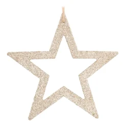 Wooden Star Ornament | Champagne | 15 Cm