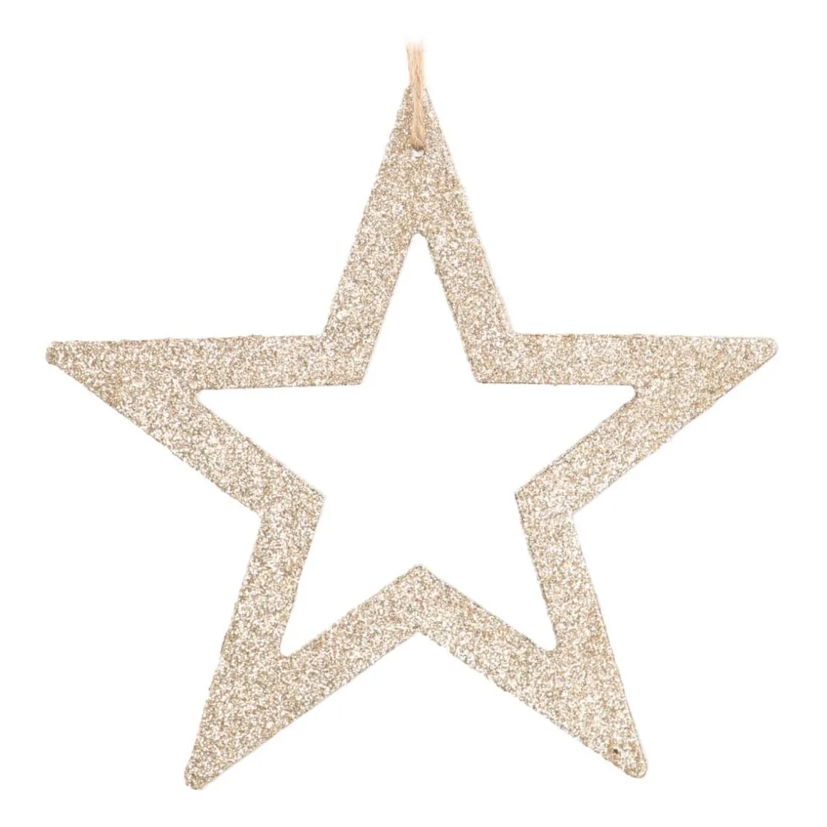 Wooden Star Ornament | Champagne | 15 Cm