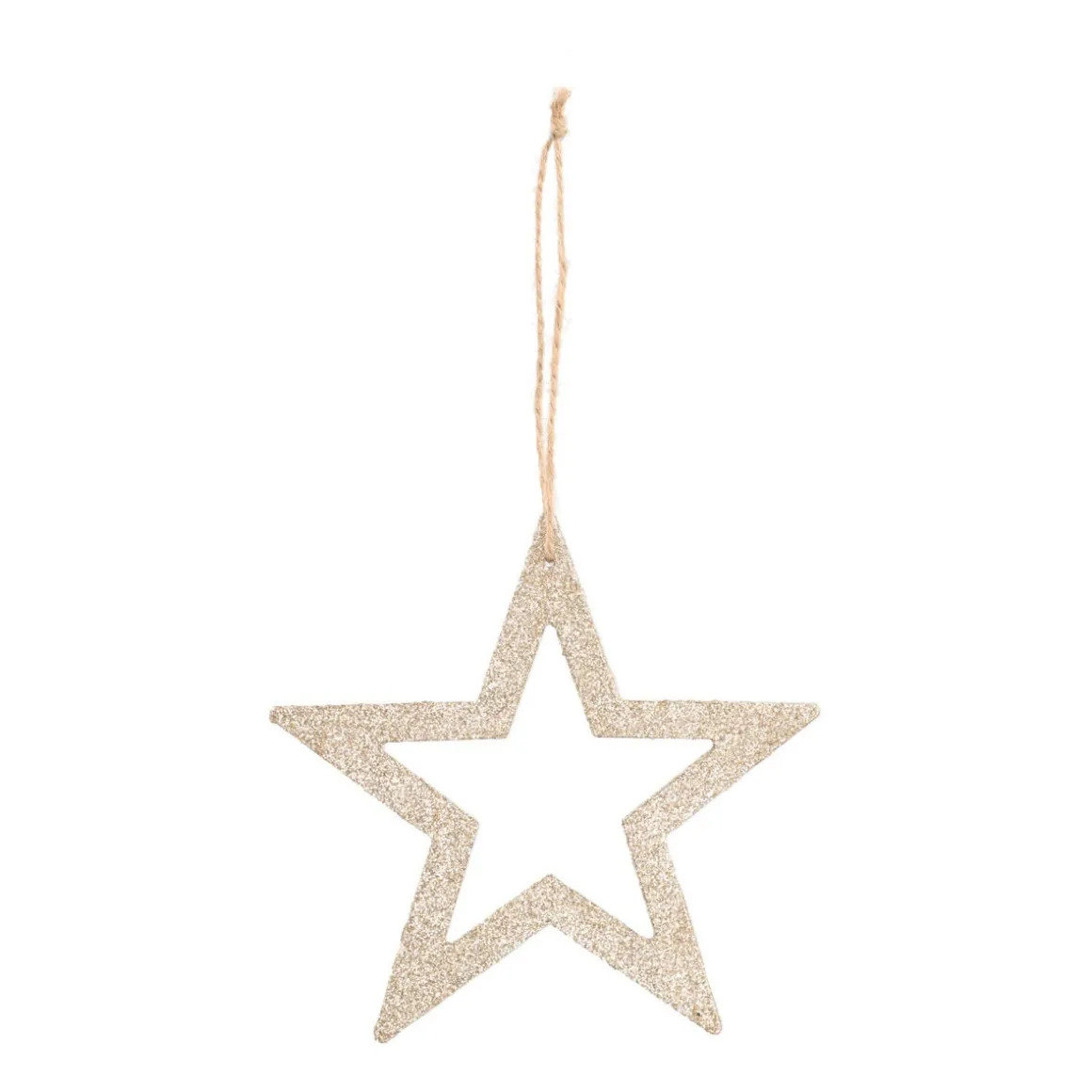 Wooden Star Ornament | Champagne | 15 Cm
