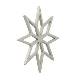 Wooden Star Ornament | Silver | 12 Cm