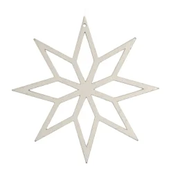 Wooden Star Ornament | Silver | 12 Cm