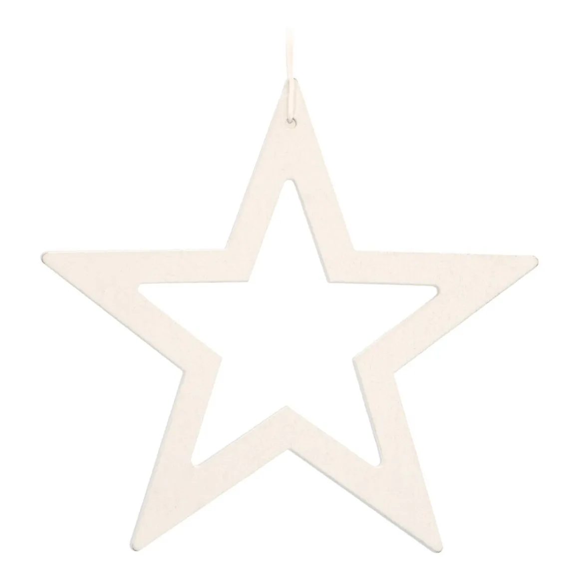 Wooden Star Ornament | White | 15 Cm