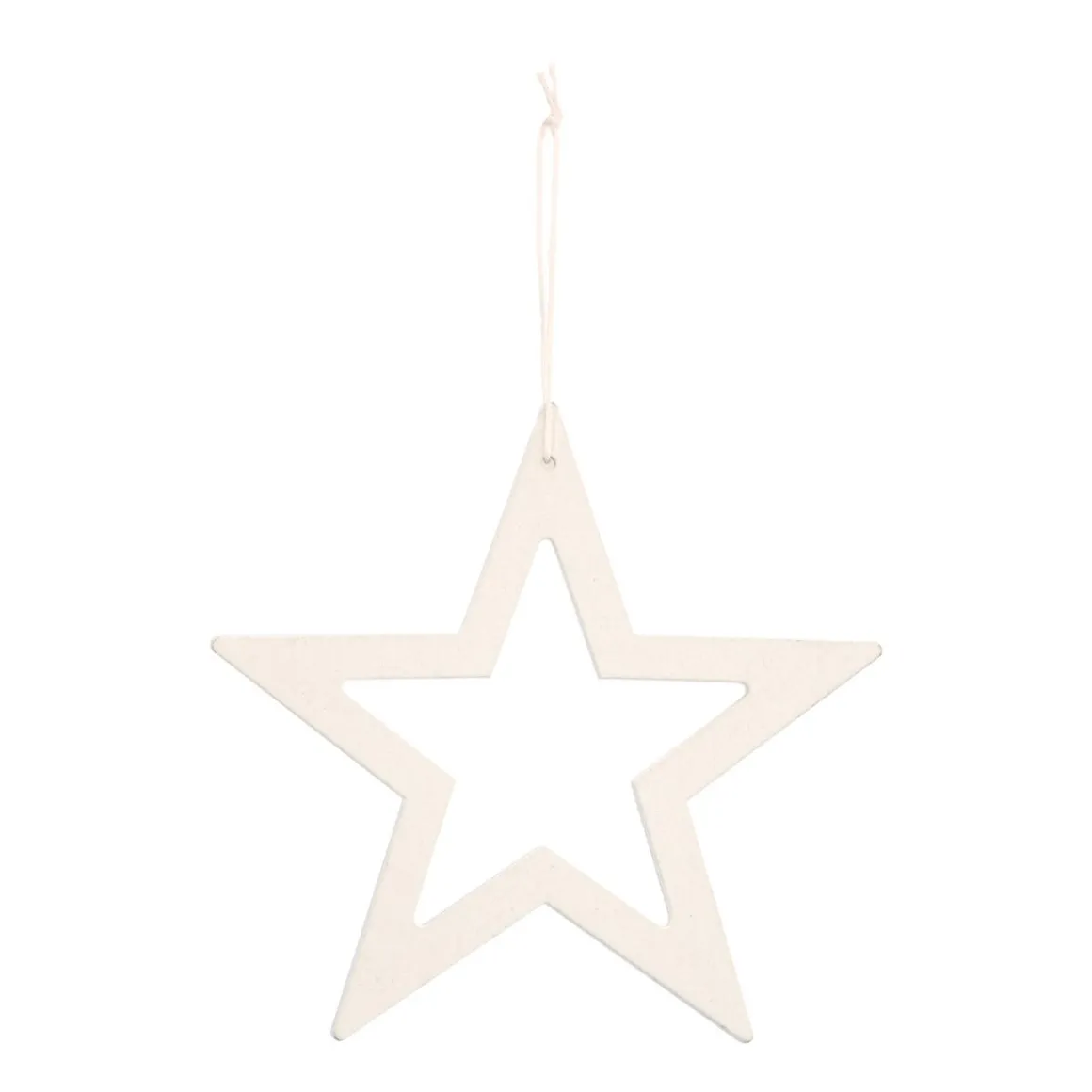 Wooden Star Ornament | White | 15 Cm