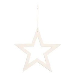 Wooden Star Ornament | White | 15 Cm