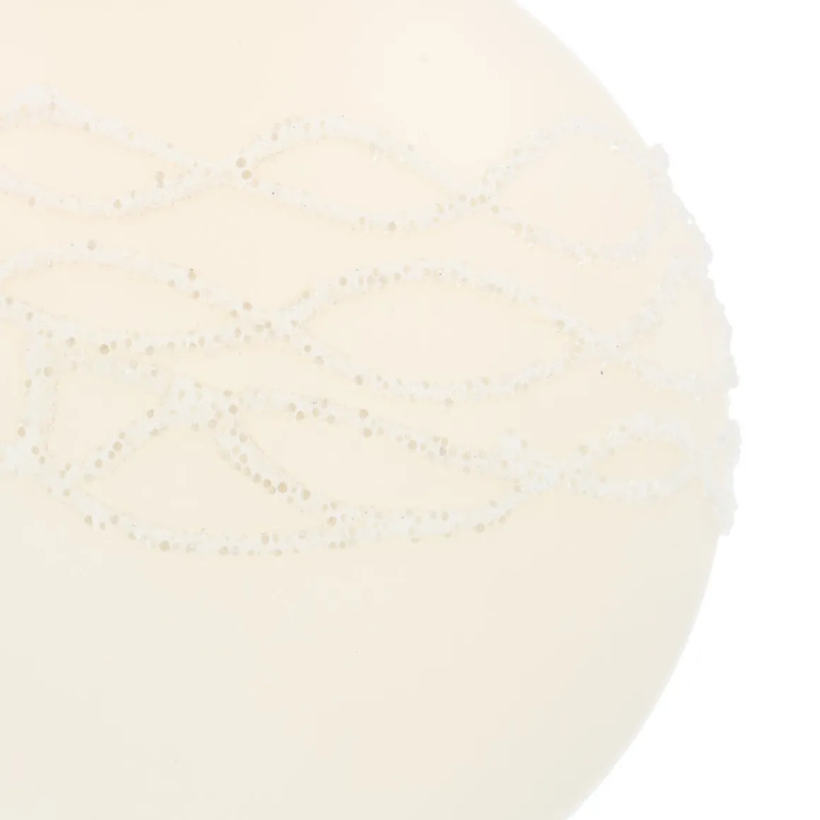 Wool White Christmas Bauble With Wavy Glitters
