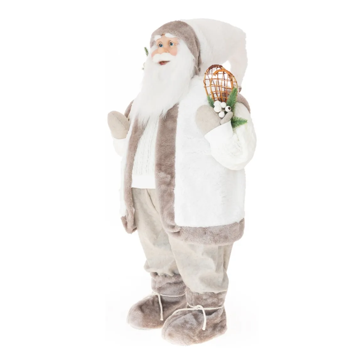 XL Standing Santa | White-grey | 80cm/31in | Cloth