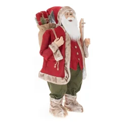 XL Standing Santa Claus | Bordeaux-green | 80cm/31in | Cloth