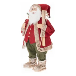 XL Standing Santa Claus | Bordeaux-green | 80cm/31in | Cloth